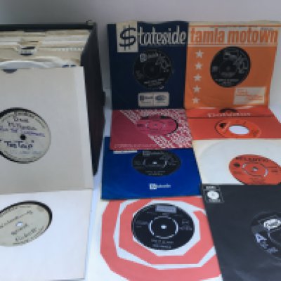 A record case of over 50 soul and Northern soul UK and US 7" singles including The Marvelletes, Dobie Gray, !jimmy Ruffin and others. Includes acetate discs.