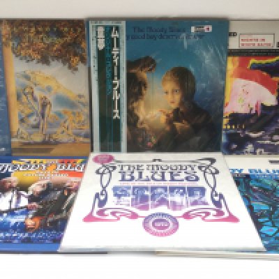 Six Moody Blues LPs comprising 180g pressings including Japanese pressings of 'Every Good Boy Deserves Favour' and 'The Present', a coloured vinyl 'Live At The Isle Of Wight Festival 1970' and others.