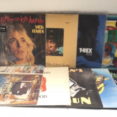 Nine glam rock LPs by various artists including T Rex, Mick Ronson, Brian Eno and others including half speed mastered 180g pressings.