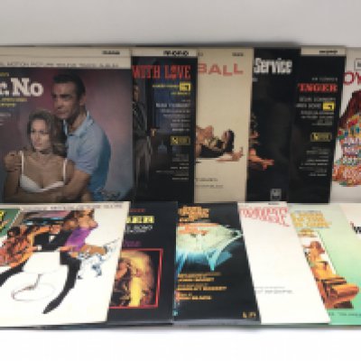 Twelve soundtrack LPs comprising mainly James Bond films plus 'Our Man Flint'.