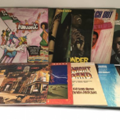 Ten funk and soul LPs by various artists including Funkadelic, James Brown, Real Thing and others
