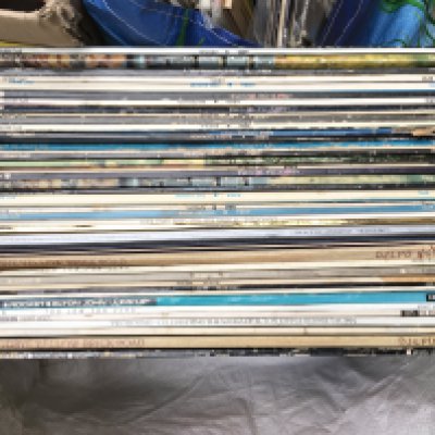 A collection of LPs by Elton John, ABBA and The Carpenters.