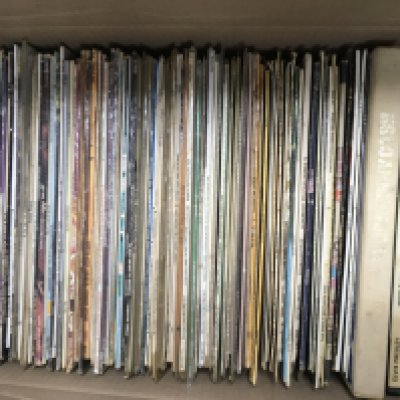 A box of rock n roll, rockabilly and country LPs by various artists including Elvis Presley, Buck Owens, Jerry Lee Lewis and many more.