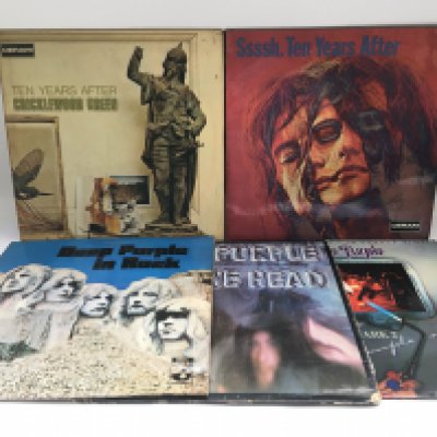 Three Deep Purple LPs and two by Ten Years After comprising 'Machine Head', 'Cricklewood Green' and others.
