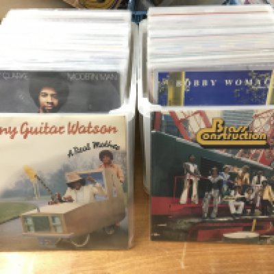 Two boxes of soul, funk and disco LPs by various artists including Bobby Womack, Johnny Guitar Watson, Grover Washington Jr and many more.