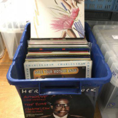 A box of soul, funk and disco 12" singles by various artists including Her ice Hancock, Chaka Khan, Bootsy Collins and many more.