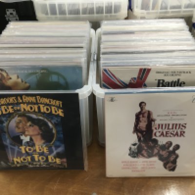 Two boxes of TV and film soundtrack LPs including Battle Of Britain, Julius Caesar, Convoy and many more.