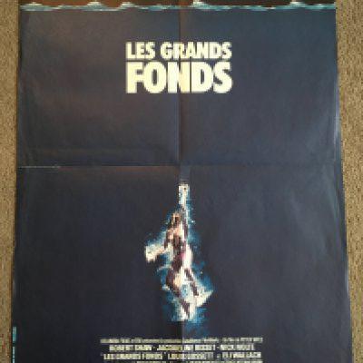 A French one sheet film poster for 'The Deep', folded with tear along crease, approx 58cm x 77cm.
