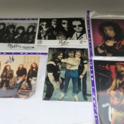 A small collection of signed pictures of rock musicians comprising Motorhead, Ted Nugent and others. Please note that buyers must satisfy themselves as to the authenticity of any signed items before bidding as we are not experts in this field and will not be held responsible should they prove to be anything other than genuine.