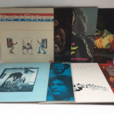 Eight rock LPs by Jimi Hendrix, Cream, Eric Clapton and others.