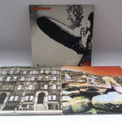 Three Led Zeppelin LPs comprising'Led Zep 1', 'Physical Graffiti' and 'House Of The Holy'. No red/plum Atlantic labels.