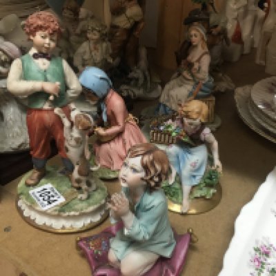 A Collection of ceramics figures including capodimonte.