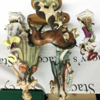 A collection of ceramics including a pair of large Capodimonte figures, approx height 44cm. Shipping category D.