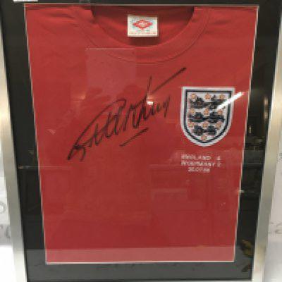 Geoff hurst signed 1966 England football shirt with the certificate of authenticity.