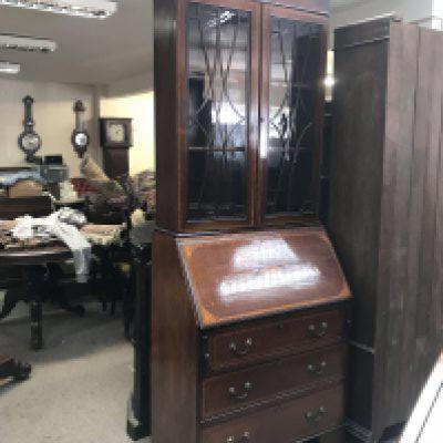 An Edwardian bureau bookcase , 208cm tall, 76cm wide