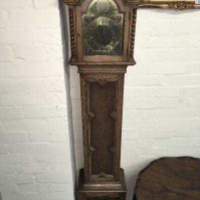 Withdrawn - An oak grandmother clock 163cm tall