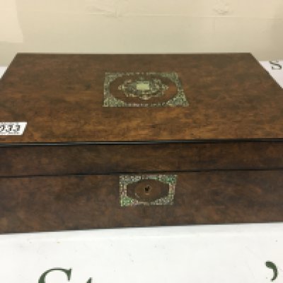 A mother of Pearl inlayed drawing box. NO RESERVE