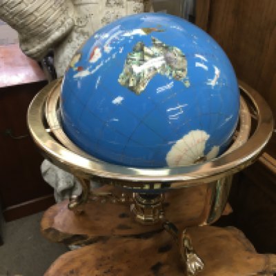A gemstone globe, 50cm tall approximately . This lot cannot be posted. NO RESERVE