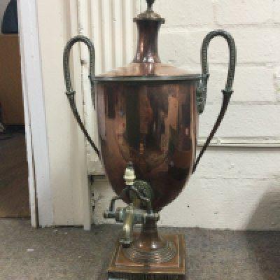 A 19th century brass samovar . 49cm tall This lot cannot be posted