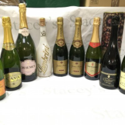 WITHDRAWN - A Collection of champagne including Gaston Burtin, Gran Tradicion, Quadinot, Hubert De Claminger, Chaumet Premium, Cava etc . This lot cannot be posted