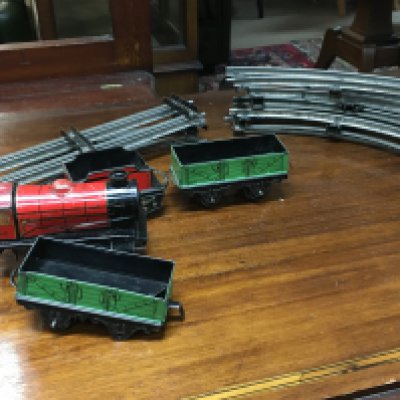 Horny 0 gauge clock work train set . Postage category B