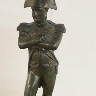 A brass figure of Napoleon 33 cm