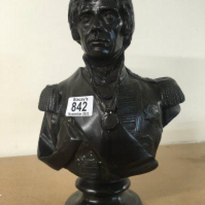 A bronzed figure in the form of Nelson 30 cm