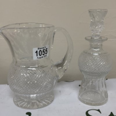 2 Edinburgh crystal items to include a water jug 17.5cm and a small decanter 20cm.