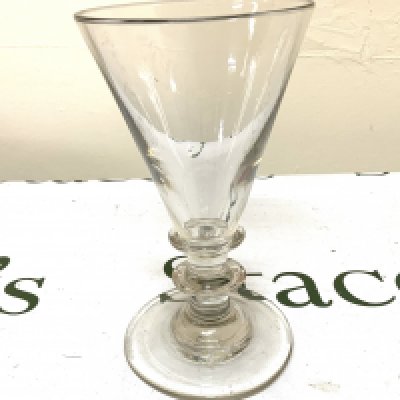 A Victorian conical whisky glass. 18cm.