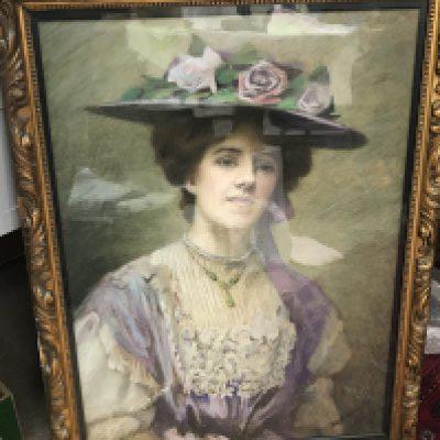 A framed pastel portrait by Ethel Wright (1866 &ndash; 1939), frame dimensions 60x82cm