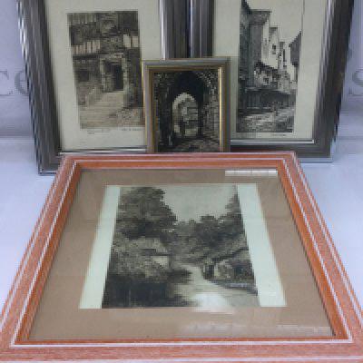 A collection of early 20th Century George Weston etchings. Shipping category D.
