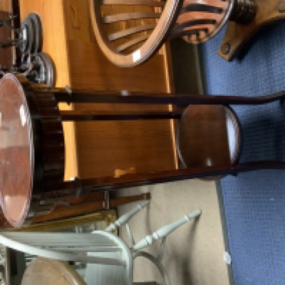A mahogany plant stand, 99cm.