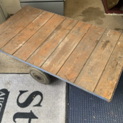 A large Station flatbed trolley. 122cm x 68cm