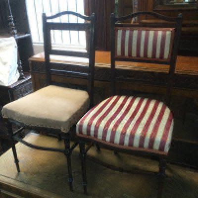 WITHDRAWN - A pair of Edwardian upholstered occasional chairs. Shipping category D.