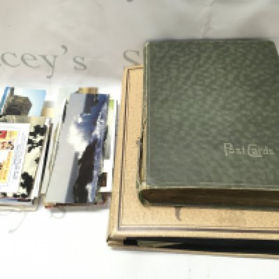 Vintage postcard albums and some loose. Postage category c