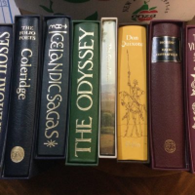 A collection of books including Folio Society.