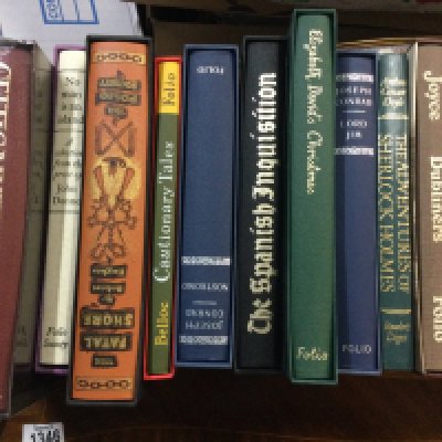 A collection of books including Folio Society.