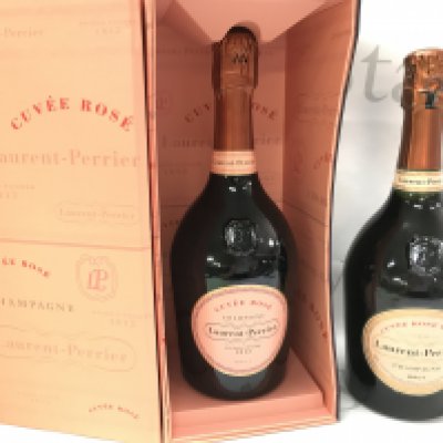 Two bottles (one boxed) Cuvee Rose champagne. This lot cannot be posted