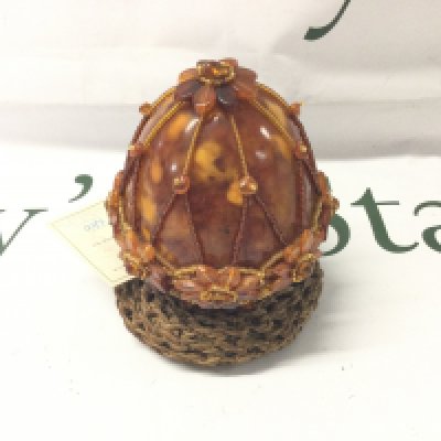 WITHDRAWN - A Large Faberge Style Baltic Amber Egg, Made in the USSR, 140g