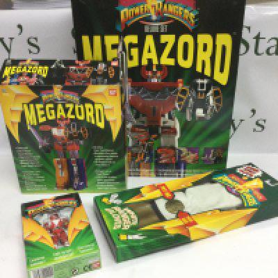 Four boxed Power Rangers toys, Megazord incomplete. Shipping category B.