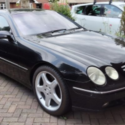 Mercedes CL 55 AMG Coupe, Black. 2002, WU52 YFD. 5439cc, current mileage. 81900. Cream leather interior. MOT 27th July 2025.