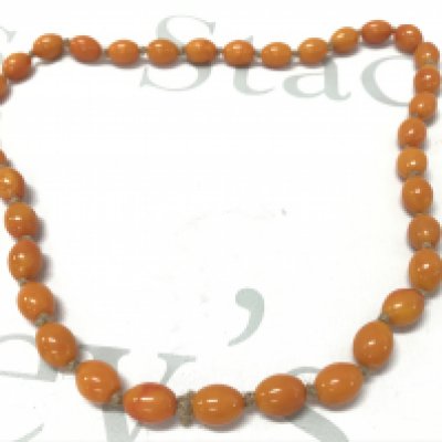 Amber style coloured necklace, 60g , 38cm. Postage category A