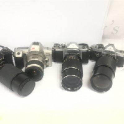 4 Cameras including Pentax, Yashica, Minolta