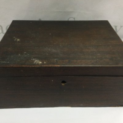 An early Victorian mahogany box, approx 35cm x 15cm x 28cm. Shipping category C.