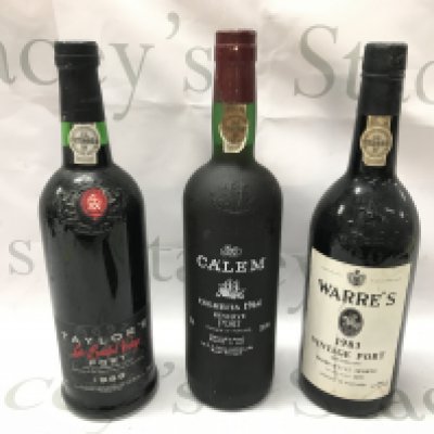 A Taylors 1989, Calem Colheita 1964, Warres 1983 Vintage port. This lot cannot be posted