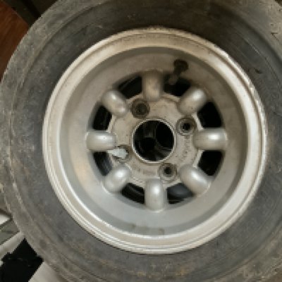 Vintage Mini Cooper parts. 4 Alloy wheels 29cm Diameter.