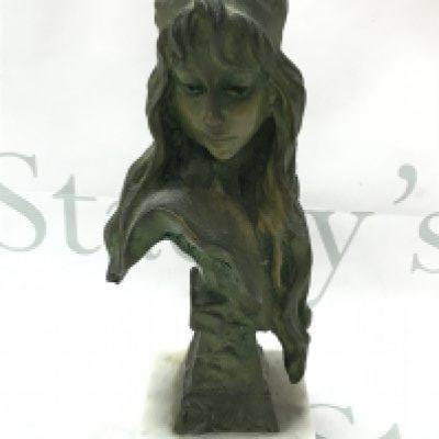 Emmanuel Villanis (1858-1914) French Art Nouveau bronze Carmel bust. Approximately 23cm tall. Postage category B