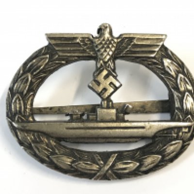 A Genuine German II world War Kriegsmarine U boat badge by Friedrich Orth FO