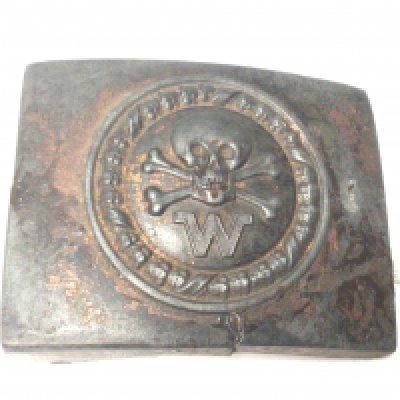 An Extremely rare. German Third Reich Elite SS Werwolf Division. A Special German Unit sent behind allied and British lines 1944. The Werwolf division had only approximately 5000 troops.The buckle with makers marks and other marks.