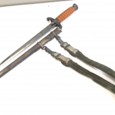 A German II world war Third Reich officers presentation dagger. With original hanger the cross guard with the inscriptions Ueboldt makers stamp to the blade.